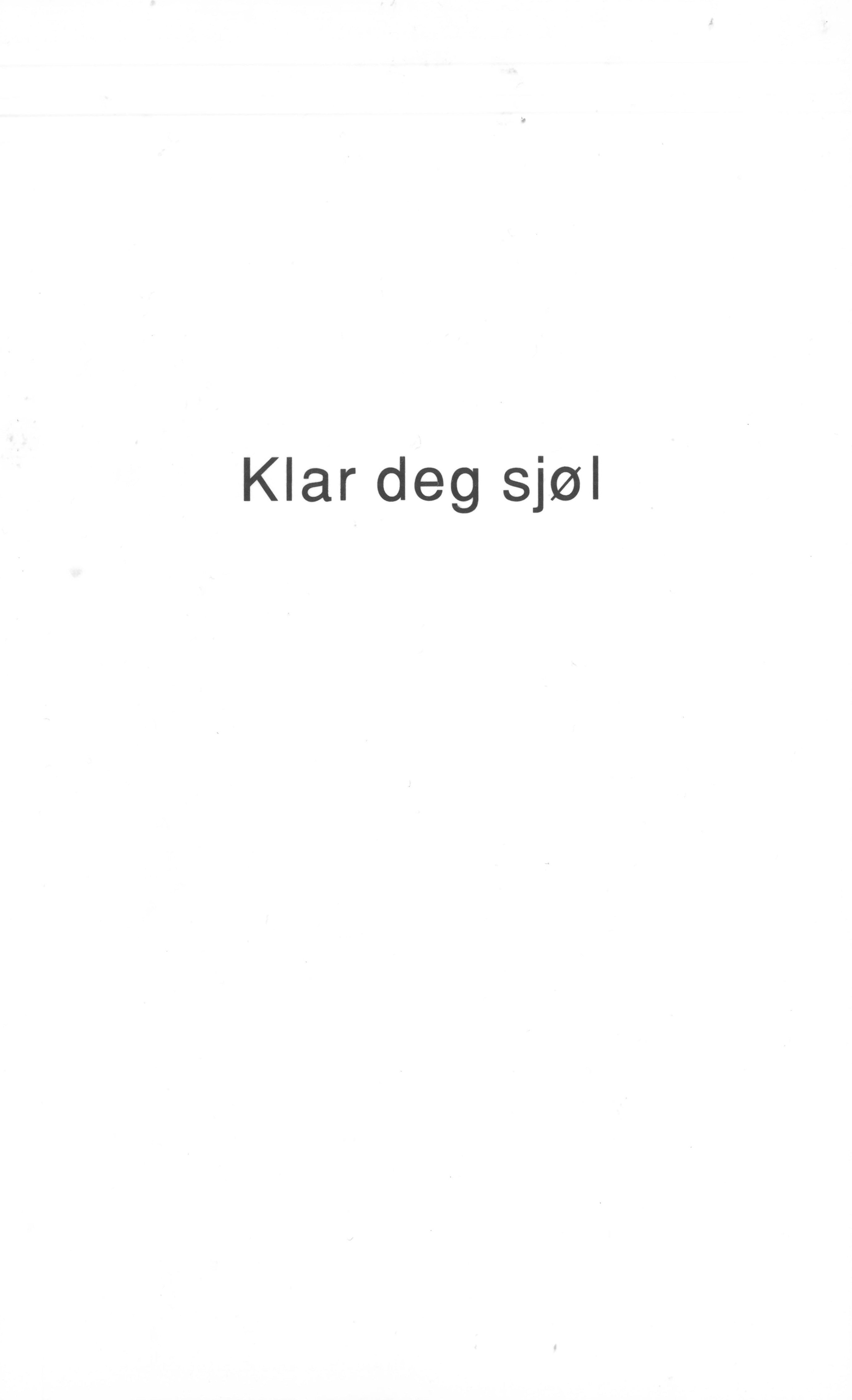 Klar deg sjøl